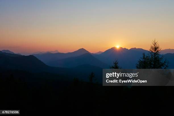 Sunset in the Mountains on August 11, 2015 in Thiersee, Tyrol, Austria.