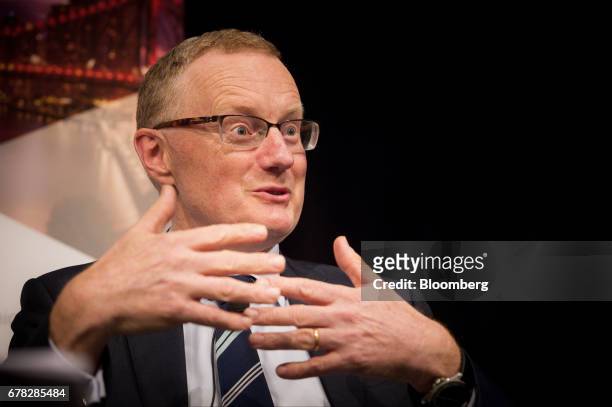 Philip Lowe, governor of the Reserve Bank of Australia , speaks during a Queensland Economic Society event in Brisbane, Australia, on Thrusday, May...
