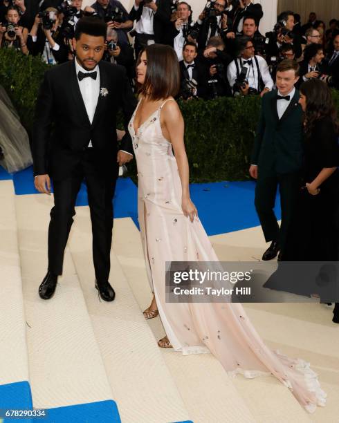 The Weeknd and Selena Gomez attend "Rei Kawakubo/Commes Des Garcons: Art of the In-Between", the 2017 Costume Institute Benefit at Metropolitan...