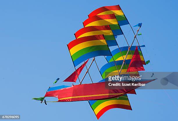 balinese boat kite, ubud, indonesia - indonesian kite stock pictures, royalty-free photos & images