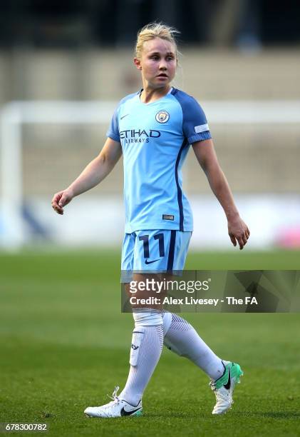 Izzy Christiansen of Manchester City Women in action during the WSL 1 match between Manchester City Women and Birmingham City Ladies at City Academy...