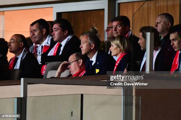 Prince Albert of Monaco is not impressed during the Uefa Champions League match, semi final first leg, between As Monaco and Juventus FC at Stade...