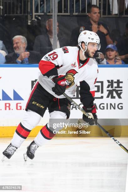 Derick Brassard of the Ottawa Senators skates against the New York Rangers in Game Three of the Eastern Conference Second Round during the 2017 NHL...