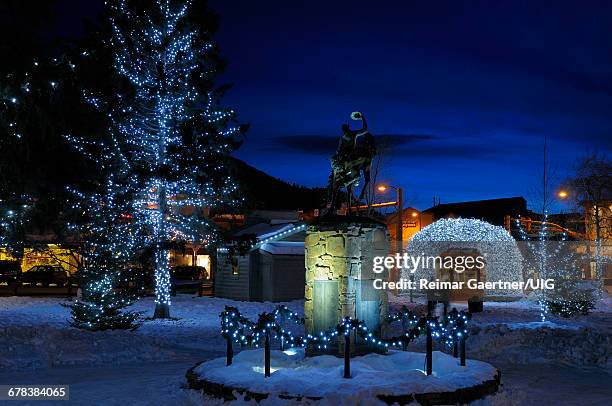 jackson night lights - bucking broncho stock pictures, royalty-free photos & images