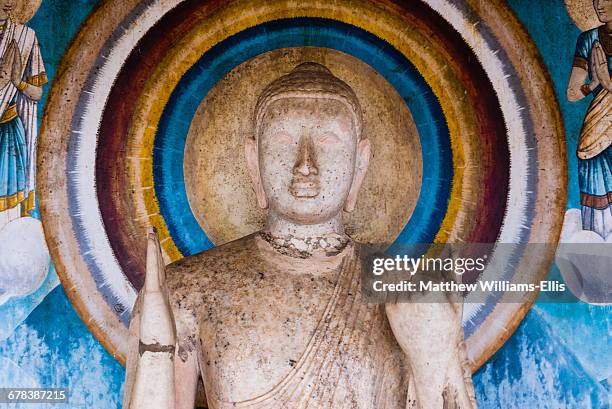 statue at ruvanvelisaya dagoba, mahavihara (the great monastery), anuradhapura, unesco world heritage site, cultural triangle, sri lanka,asia - ruvanvelisaya dagoba stock pictures, royalty-free photos & images