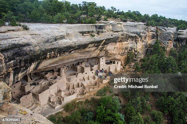 the cliff palace indian dwelling, mesa verde national park, unesco world heritage site, colorado, united states of america, north america - puebloan peoples stock pictures, royalty-free photos & images