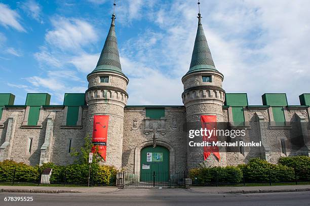 the towers of the quebec city armoury in quebec city, quebec, canada, north america - armory fotografías e imágenes de stock