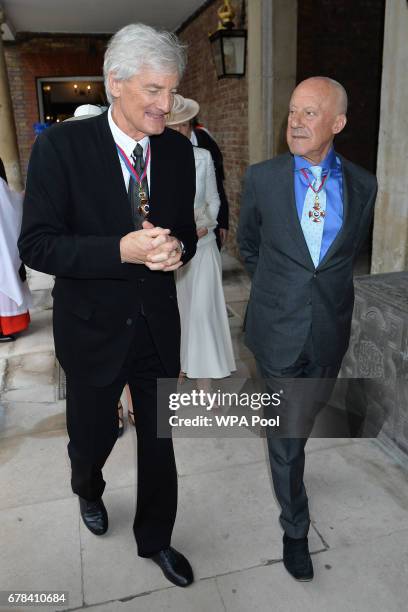 Sir James Dyson and Lord Foster of Thames Bank arrives at St James's Palace for a service for members of The Order of The Merit at St James's Palace...