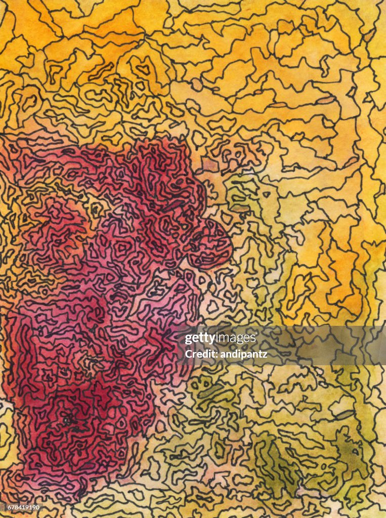 Yellow R Map Red Yellow Illustration Resembling A Topographical Map High-Res Vector ...