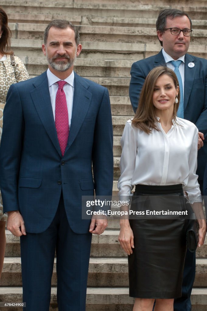 Spanish Royals Arrive The National Library in Madrid
