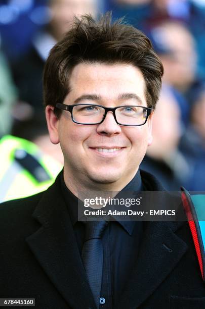 Comedian Michael Mcintyre pitch-side before the game