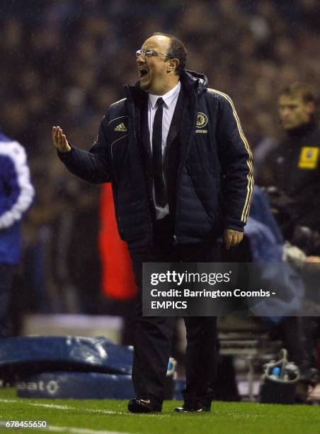 Chelsea's interim manager Rafael Benitez on the touchline.