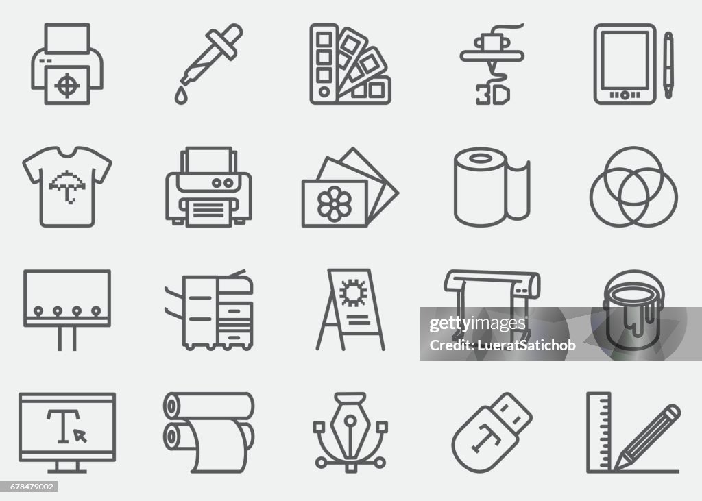Print Line Icons | EPS 10