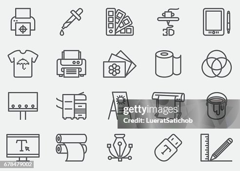 Print Line Icons | EPS 10 Print Line Icons | EPS 10