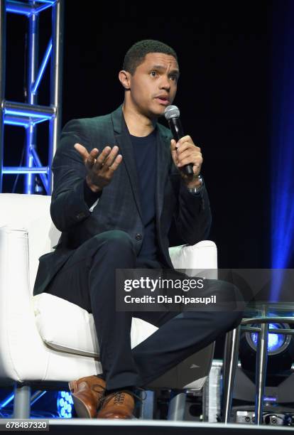 The Daily Show host Trevor Noah speaks onstage during Time Inc. NewFront 2017 at Hammerstein Ballroom on May 4, 2017 in New York City.