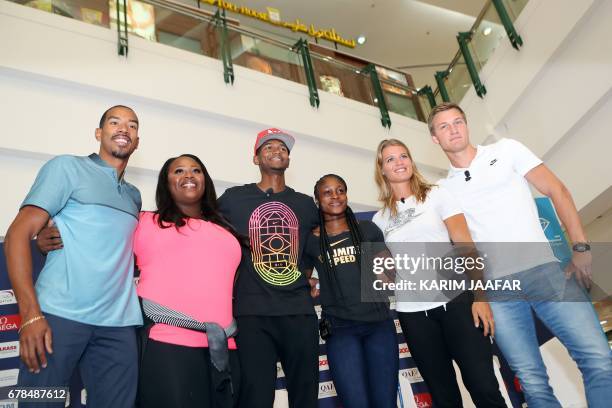 American triple jump athlete Christian Taylor, American shot putter Michelle Carter, Qatari high jump athlete Mutaz Barshim, Jamaican sprinter Elaine...