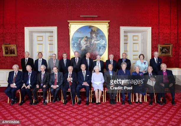 The Order of Merit members pose for a group photograph , Sir James Dyson, Lord Darzi of Denham, David Hockney, Neil MacGregor, The Rt Hon Jean...