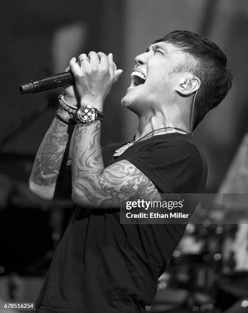 Singer Arnel Pineda of Journey performs during the first night of the band's second nine-show residency at The Joint inside the Hard Rock Hotel &...