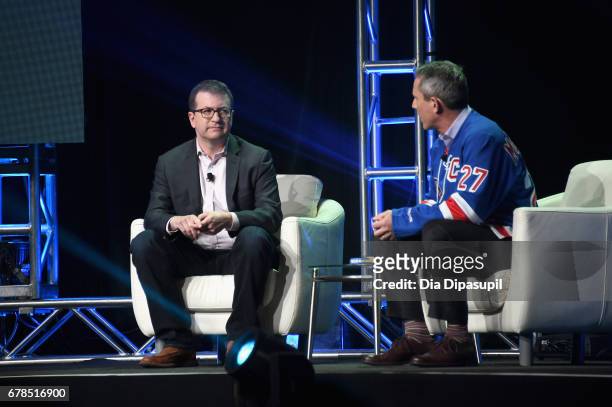 Dunkin Donuts Director of Media Nick Dunham and Time Inc. Executive Vice President and Chief Revenue Officer Brad Elders speak onstage during Time...