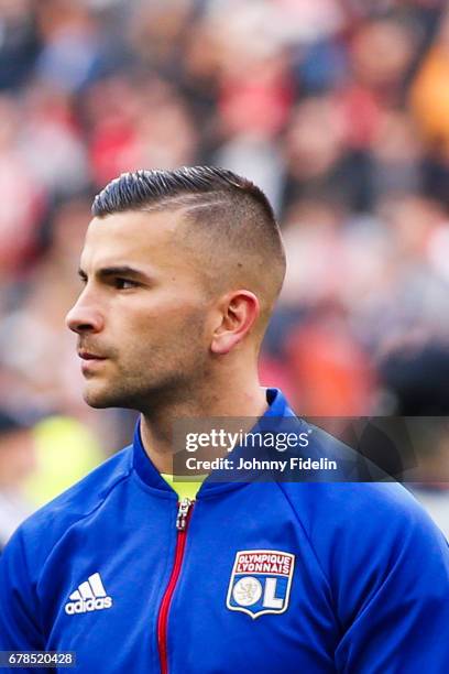 Anthony Lopes of Lyon during the Uefa Europa League, semi final first leg match, between Ajax Amsterdam and Olympique Lyonnais at Amsterdam Arena on...