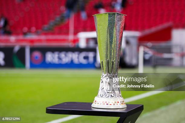 Illustration Trophy during the Uefa Europa League, semi final first leg match, between Ajax Amsterdam and Olympique Lyonnais at Amsterdam Arena on...