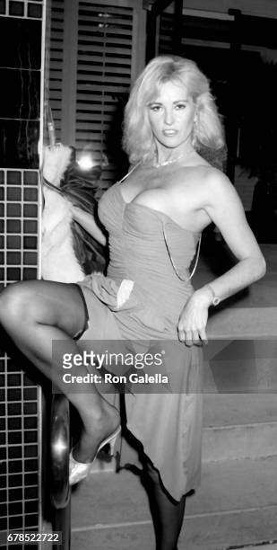 Edy Williams attends "The Naked Cage" Screening on February 22, 1986 at the Cannon Theater in Hollywood, California.