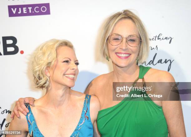 Director Susan Walter and actress Sharon Stone arrive for the Premiere Of Penny Black Promotions' "A Little Something For Your Birthday" held at...