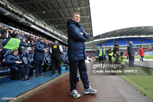 Everton manager David Moyes on the touchline