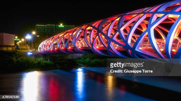 the colorful bridge - modern art stock-fotos und bilder