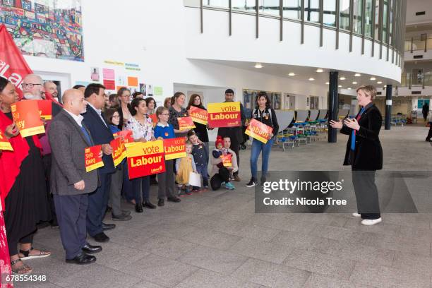 Labour candidate Stella Creasy launches her general election campaign in her Walthamstow constituency at Frederick Bremner school on May 03, 2017 in...