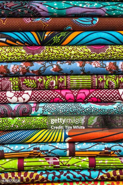 traditional designed material, lome, togo - african textiles stockfoto's en -beelden