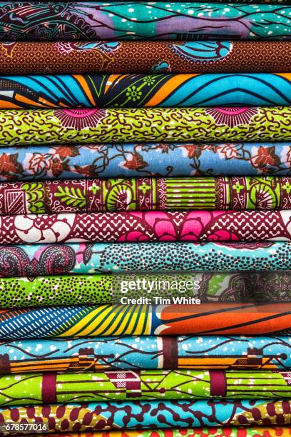 traditional designed material, lome, togo - togo fabric stock pictures, royalty-free photos & images