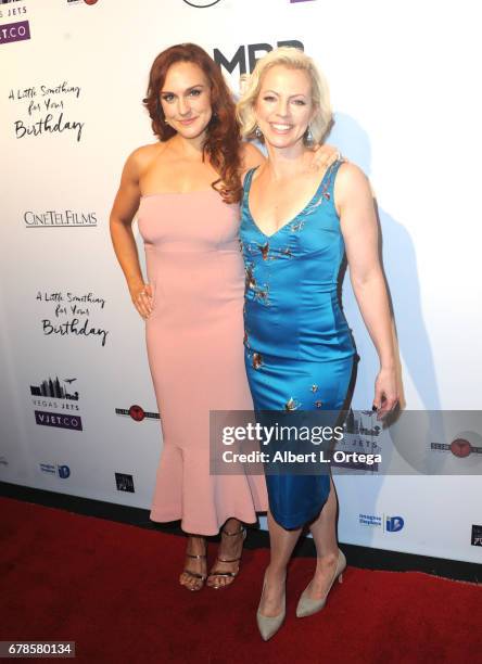 Actress/producer Selah Victor and actress Sharon Stone arrive for the Premiere Of Penny Black Promotions' "A Little Something For Your Birthday" held...