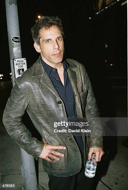 Actor Ben Stiller poses outside The Standard hotel October 26, 2001 in Los Angeles, CA.