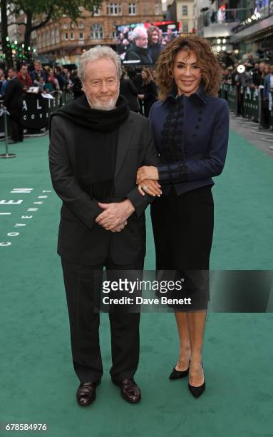 Sir Ridley Scott and Giannina Facio attend the World Premiere of "Alien: Covenant" at Odeon Leicester Square on May 4, 2017 in London, England.