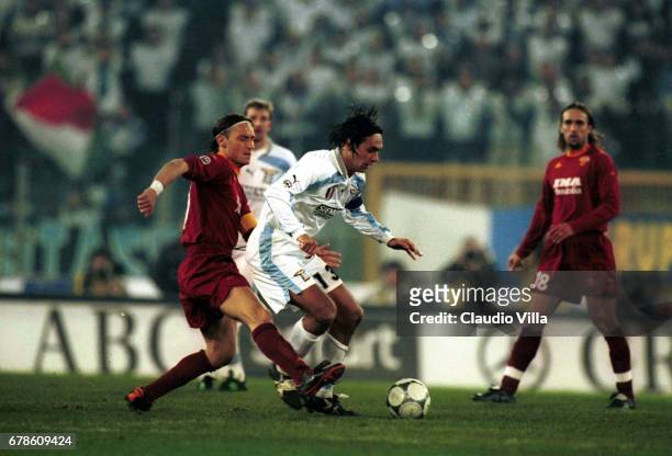 In action during the 11st round SERIE A game LAZIO Vs ROMA played at the OLYMPIC STADIUM, ROME.
