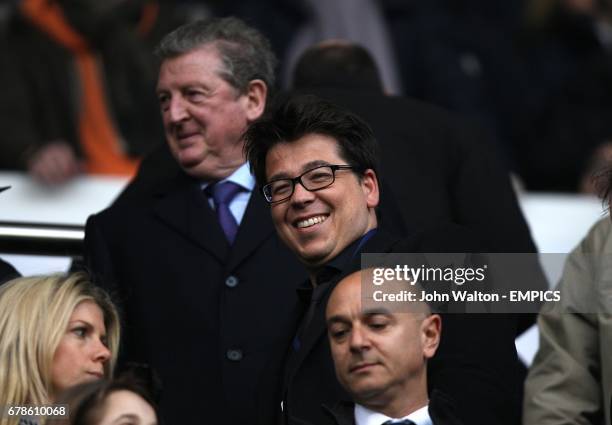 Comedian Michael McIntyre watches from the stands