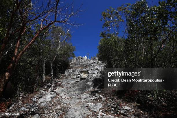 General view of the the nation's highest point, Mount Alvernia also known as Como Hill as it rises to 206 feet and its monastery or church called The...
