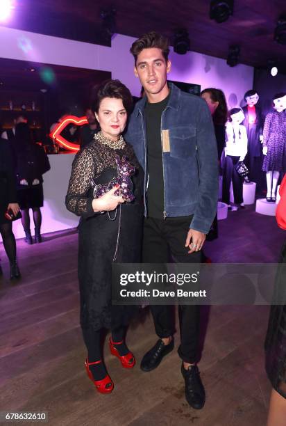 Lulu Guinness and Isaac Carew attend the Lulu Guinness AW17 launch celebration at The London EDITION on May 4, 2017 in London, England.