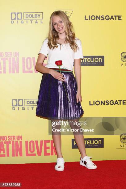 Loreto Peralta attends the "How To Be A Latin Lover" Mexico City premiere at Teatro Metropolitan on May 3, 2017 in Mexico City, Mexico.