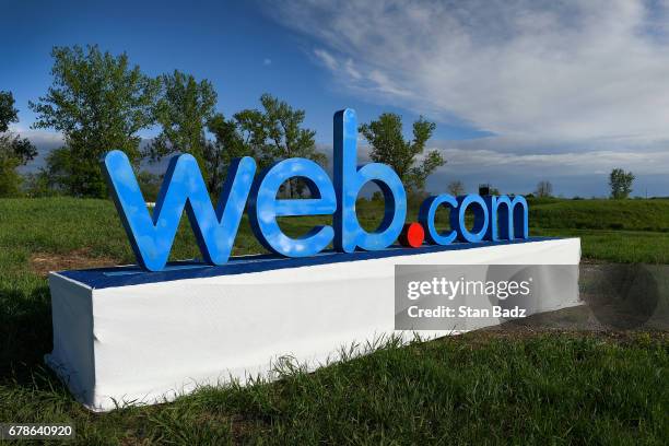 Web.com TOUR logo is displayed on the 18th hole during the final round of the Web.com Tour United Leasing & Finance Championship at Victoria National...