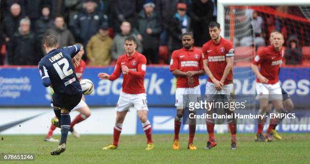 Millwall's Shane Lowry scores his team's second goal