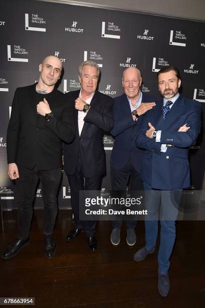 Maxime Buchi, David Coleridge, Jean-Claude Biver and Benoit Lecigne attend The Watch Gallery and Hublot launch, introducing the Limited Edition...