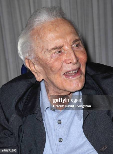 Actor Kirk Douglas attends the 25th anniversary celebration of the Anne Douglas Center at Los Angeles Mission on May 4, 2017 in Los Angeles,...