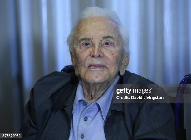 Actor Kirk Douglas attends the 25th anniversary celebration of the Anne Douglas Center at Los Angeles Mission on May 4, 2017 in Los Angeles,...