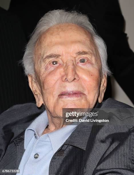Actor Kirk Douglas attends the 25th anniversary celebration of the Anne Douglas Center at Los Angeles Mission on May 4, 2017 in Los Angeles,...