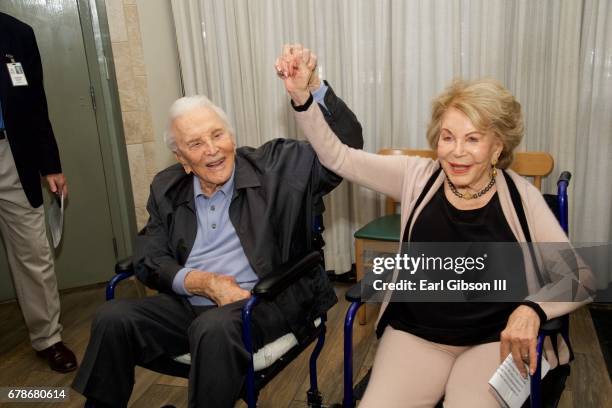 Actor Kirk Douglas and his wife Anne Douglas attend the 25th Anniversary Of The Anne Douglas Center at Los Angeles Mission on May 4, 2017 in Los...