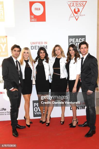 Models attend the Guess Foundation Denim Day 2017 at Palazzo Barberini on May 4, 2017 in Rome, Italy.