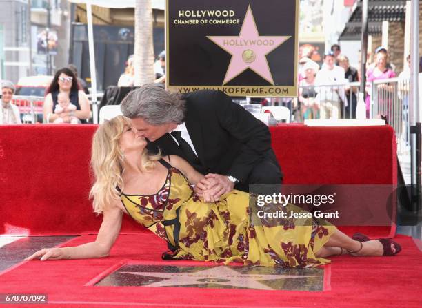 Goldie Hawn and Kurt Russell are honored with a Star On the Hollywood Walk of Fame on May 4, 2017 in Hollywood, California.