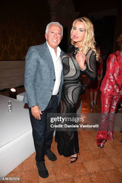 Paul Marciano and Valeria Marini attend the Guess Foundation Denim Day 2017 at Palazzo Barberini on May 4, 2017 in Rome, Italy.